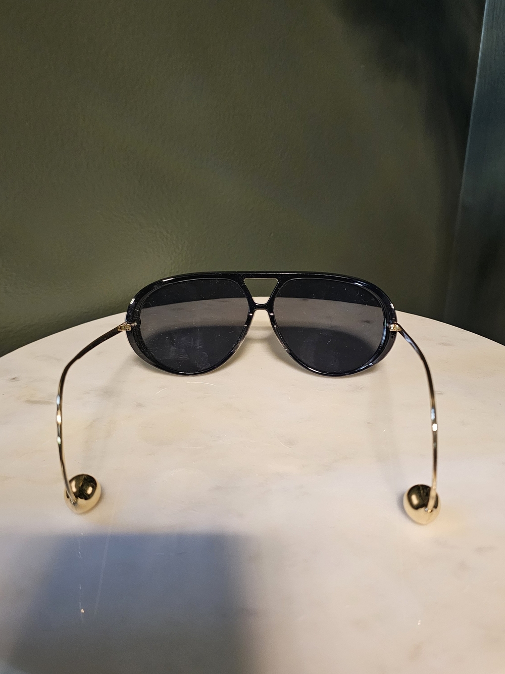 Womens Black Aviator Sunglasses - Classic Shield Style - Picture 4 of 4
